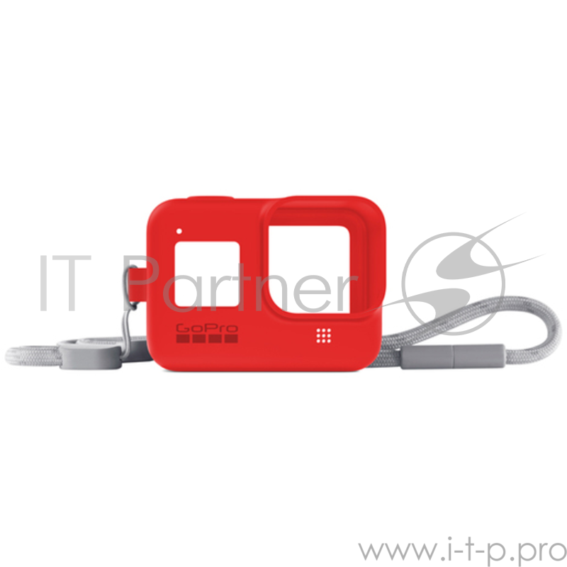 GoPro Силиконовый чехол с ремешком для камеры HERO8 красный AJSST-008 (Sleeve + Lanyard)