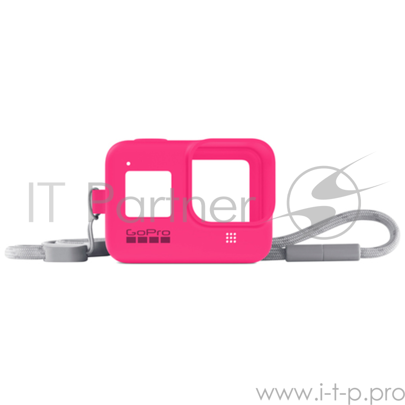 GoPro Силиконовый чехол с ремешком для камеры HERO8 розовый AJSST-007 (Sleeve + Lanyard)