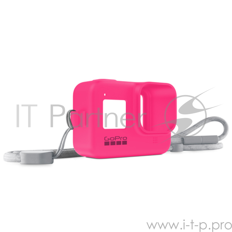 GoPro Силиконовый чехол с ремешком для камеры HERO8 розовый AJSST-007 (Sleeve + Lanyard)
