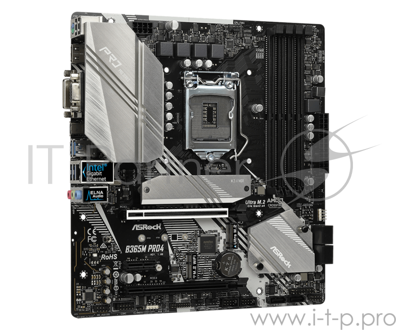 B365M PRO4, Socket 1151, Intel®B365, 4xDDR4-2666, D-SUB+DVI-D+HDMI, 2xPCI-Ex16, 1xPCI-Ex1, 6xSATA3, 3xM.2, 8 Ch Audio, GLan, (2+4)xUSB2.0, (4+2)xUSB3.1, 1xUSB3.1 Type-C™, 1xPS/2, mATX, RTL {20}