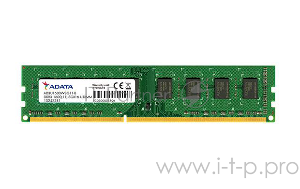 Модуль памяти 4GB PC12800 DDR3 CL11 AD3X1600W4G11-BPU ADATA