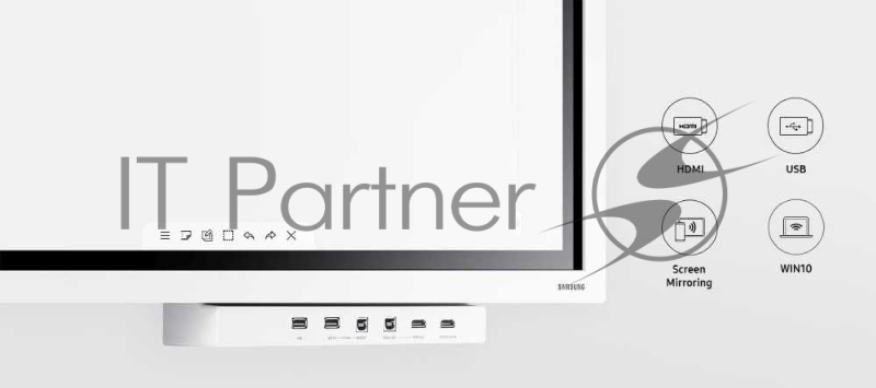 Панель Samsung 55 Flip Chart WM55R белый E-LED BLU LED 16:9 HDMI M/M матовая 4000:1 300cd 178гр/178гр 3840x2160 Ultra HD USB 28.2кг (RUS)