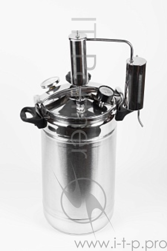 Автоклав-стерилизатор Домашний погребок 2в1, 22л нерж, манометр, термометр, клапан сброса изб. давления+надстройка Классик Аромат для самогоноварения