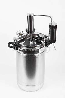 Автоклав-стерилизатор Домашний погребок 2в1, 22л нерж, манометр, термометр, клапан сброса изб. давления+надстройка Классик Аромат для самогоноварения