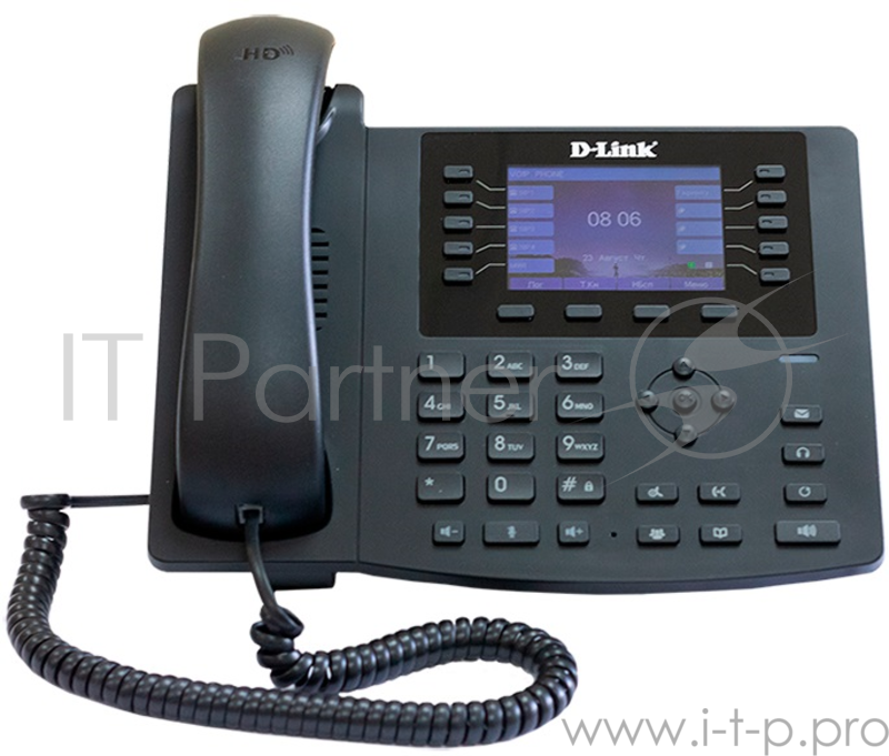 IP - телефон D-Link DPH-400SE/F5B IP-телефон с большим экраном и разъемом для дополнительного модуля расширения клавиш (1 порт LAN, 1 порт WAN и подд