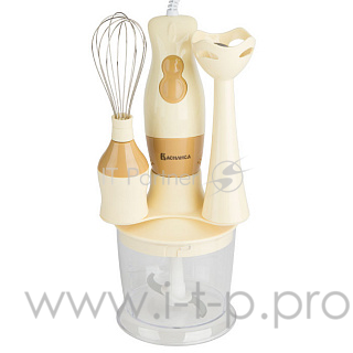 Блендер ВАСИЛИСА ВА-301В, измельчитель, венчик, желтый (6): 400 Вт, (РОССИЯ)