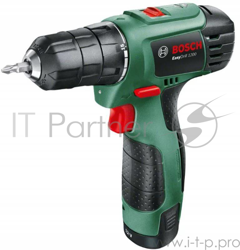 Дрель-шуруповёрт Bosch EasyDrill 1200 06039A210B, аккум. (Li-Ion 12В, 450/1650об.мин., быстроз.) + доп.аккум. + кейс