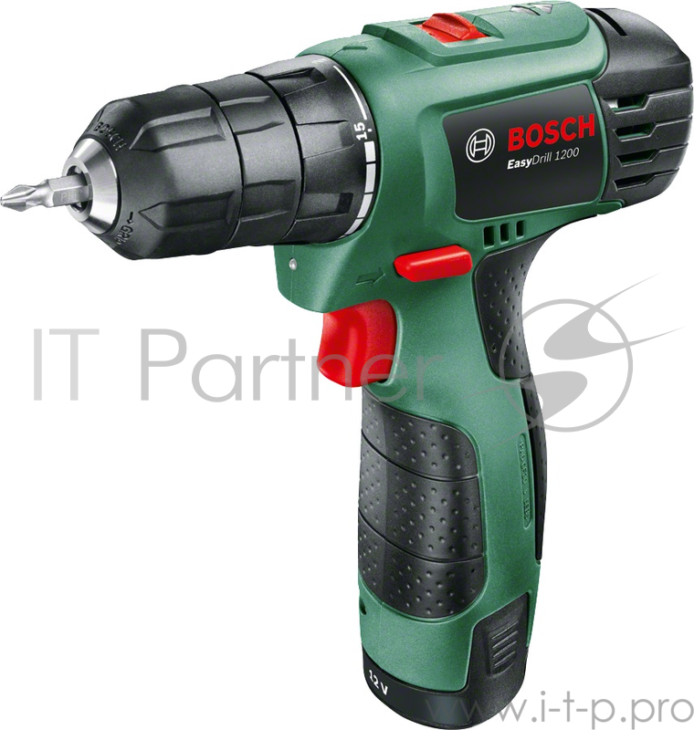 Дрель-шуруповёрт Bosch EasyDrill 1200 06039A210B, аккум. (Li-Ion 12В, 450/1650об.мин., быстроз.) + доп.аккум. + кейс