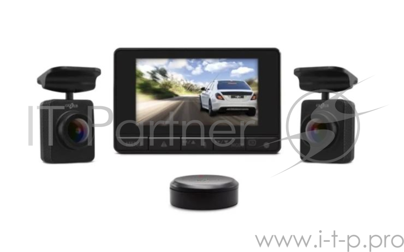 Автомобильный Видеорегистратор GAZER F750 +SD 16Gb. GPS, Wi-Fi 2-Cam 160°/ Full HD 1920x1080/ G-sensor/microSD до 128Gb