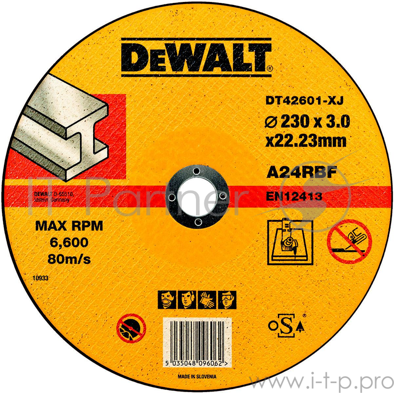 Круг отрезной DeWALT DT42601-XJ по металлу для УШМ 230х22.2х3.0мм тип 1 плоский
