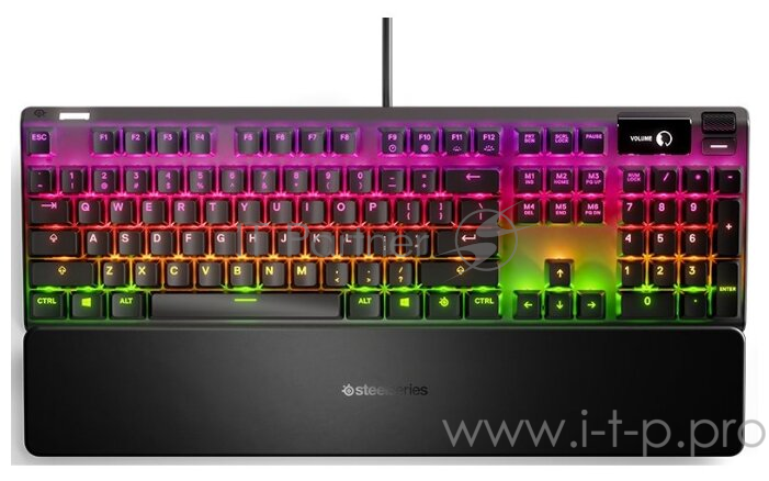 Клавиатура Steelseries Apex 7 Red Switch механическая черный USB Multimedia for gamer LED (подставка для запястий)