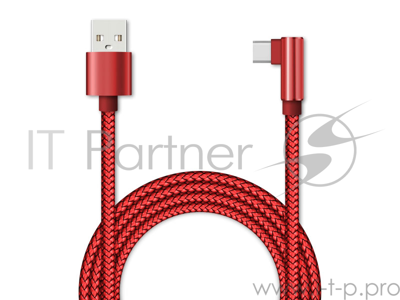 Кабель для зарядки и передачи данных Jet.A JA-DC35 1м красный (в оплётке,USB2.0/USB TypeC,QC3.0, 2A)