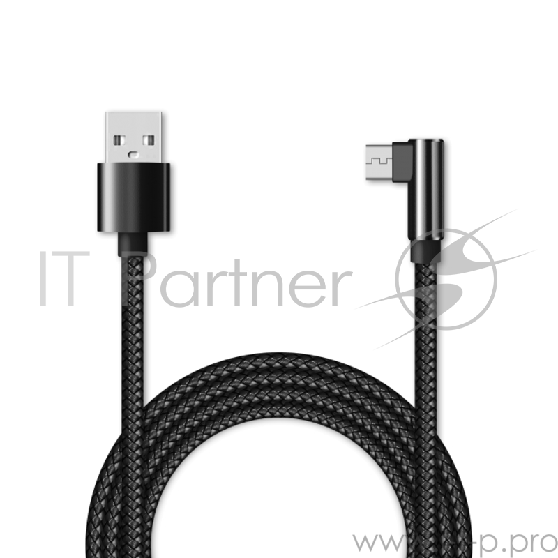 Кабель для зарядки и передачи данных Jet.A JA-DC25 1м черный (в оплётке,USB2.0/microUSB, QC 3.0, 2A)