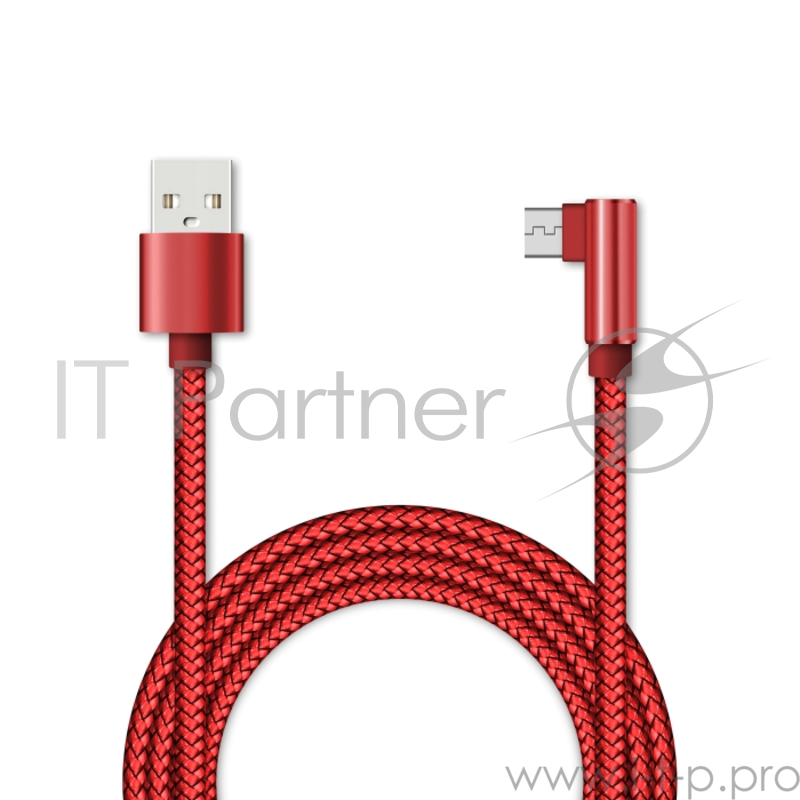 Кабель для зарядки и передачи данных Jet.A JA-DC25 1м красный (в оплётке,USB2.0/microUSB, QC3.0, 2A)