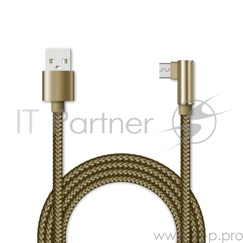Кабель для зарядки и передачи данных Jet.A JA-DC25 1м золотой (в оплётке,USB2.0/microUSB, QC3.0, 2A)
