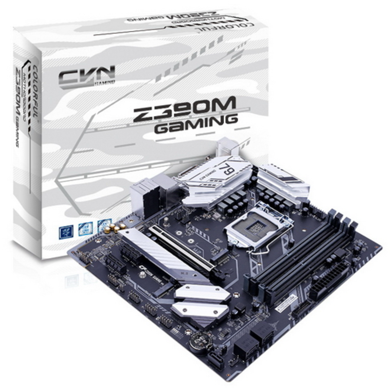 Мат.плата CVN Z390M GAMING V20, Socket 1151, Intel®Z390, 4xDDR4-2666, DVI-D+HDMI, 1xPCI-Ex16, 2xPCI-Ex1, 5xSATA3, 2xM.2, 8Ch Audio, 1xGLan, (2+4)xUSB2.0, (3+2)xUSB3.1, 1xUSB3.1 Type-C™, 1xPS/2, mATX, RTL, {}
