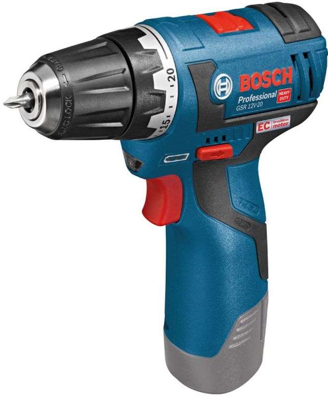 Шуруповерт Bosch GSR 10.8 V-EC Professional 06019D4000, аккум.(Li-Ion 10.8В, 400/1300об./мин., быстроз.) + доп.аккум. + кейс