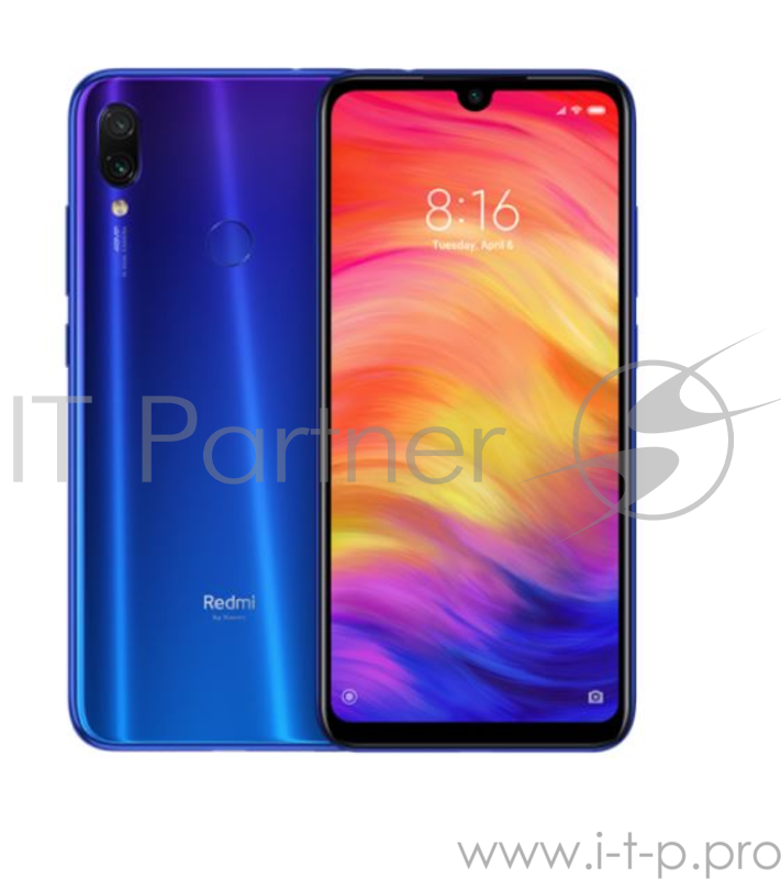 Смартфон Xiaomi Redmi Note 7 Nebula Red (M1901F7G), 6.3 1080x2340, 2.2GHz+1.8GHz, 8 Core, 4GB RAM, 128GB, up to 256GB flash, 13M/48Mpix+5Mpix, 2 Sim, 2G, 3G, LTE, BT v5.0, WiFi 802.11 a/b/g/n/ac, GPS, Glonass, Type-C, 4000mAh, Android 9.0 (Pie), 186g