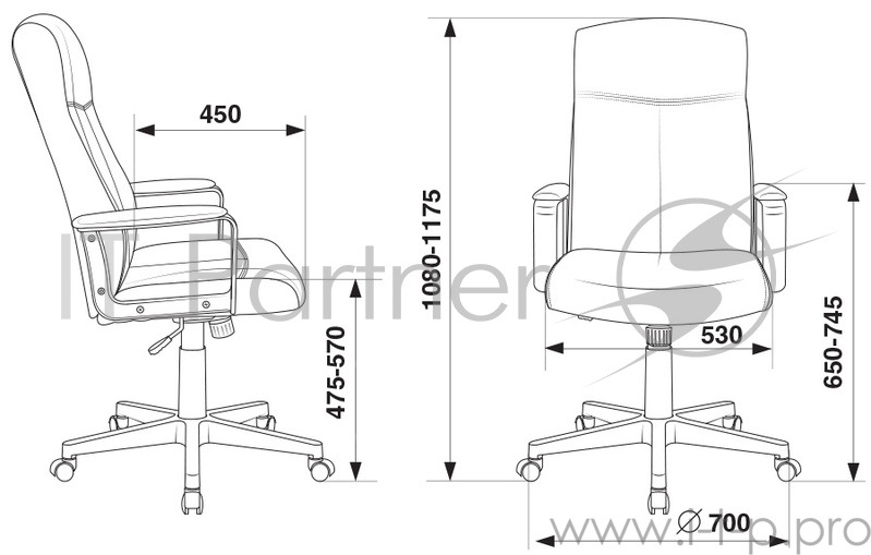 Кресло руководителя Бюрократ DOMINUS/#B черный TS-584