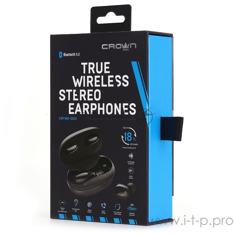 Полностью беспроводные наушники CROWN CMTWS-5003 black