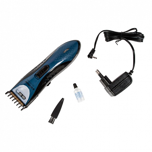 Машинка для стрижки Endever Sven 972 аккумуляторная, кнопка для регулировки высоты лезвия от 0.8 до 1,8 мм., насадка 3/6/9/12/15/18 мм