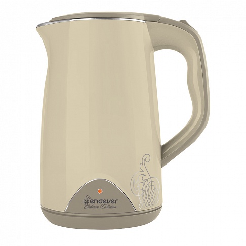 Чайник Endever KR-214S, 1800 Вт., 1,7 л., сталь-пластик, бежевый/серый
