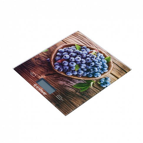 Весы кухонные электронные Endever Chief-500, рисунок Черника, вес от 2 г до 5 кг, закаленное стекло, автовыключение