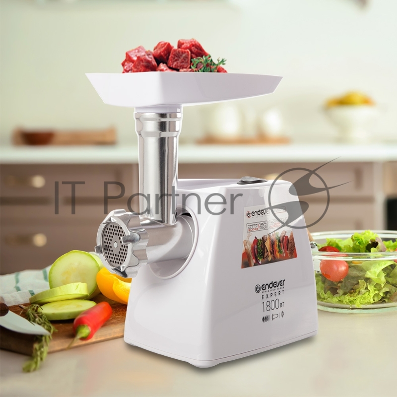 Мясорубка Endever Sigma-57, 1800 Вт., комплект насадок, производительность до 2,2 кг/мин., белый