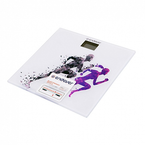 Весы напольные Endever Aurora-562, рисунок Спортсмены, материал закаленное стекло, максимальный вес 150 кг, включение одним нажатием