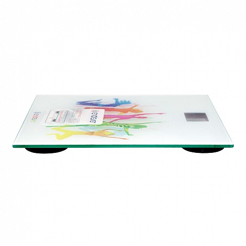 Весы напольные Endever Aurora-563, рисунок Прыжок, материал закаленное стекло, максимальный вес 150 кг, включение одним нажатием