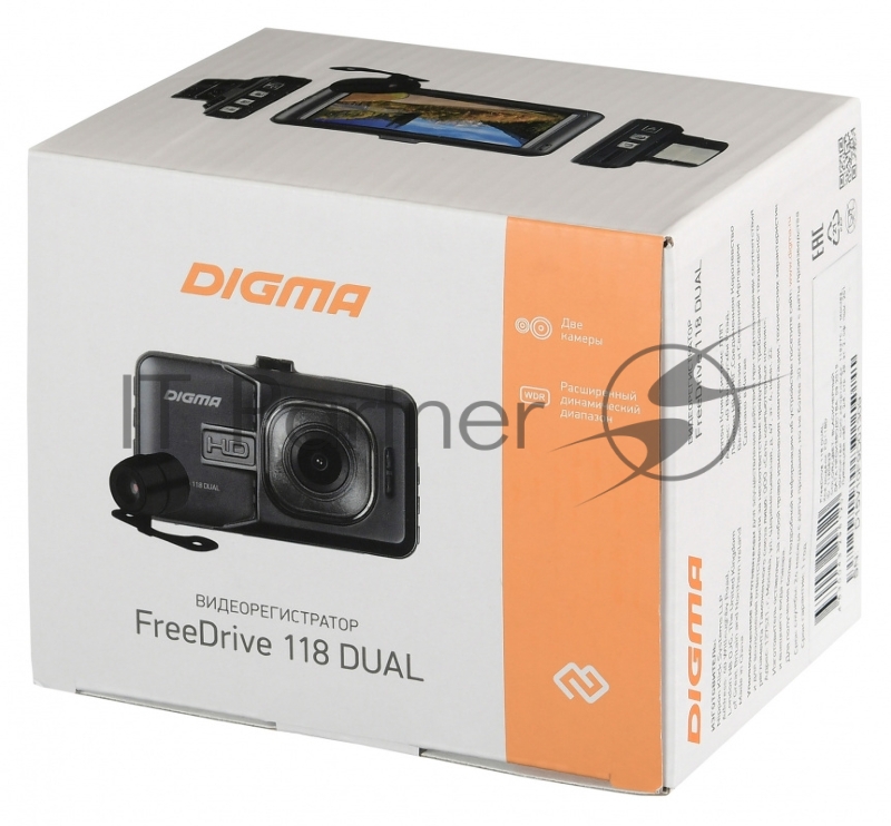 Видеорегистратор Digma FreeDrive 118 DUAL черный 1.3Mpix 1080x1920 1080p 150гр. JL5112