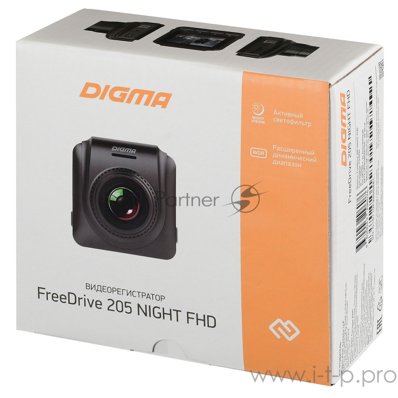 Видеорегистратор Digma FreeDrive 205 Night FHD черный 2Mpix 1080x1920 1080p 170гр. GP5168