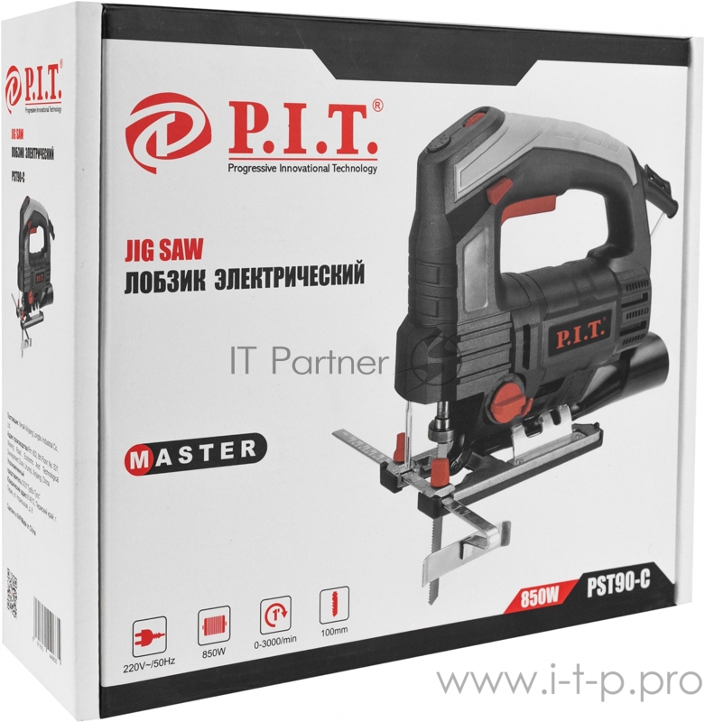 Лобзик P.I.T. PST90-C мастер функц. обдува 850 вт.100мм 500-2800 об/мин3 пол..3.5 кг