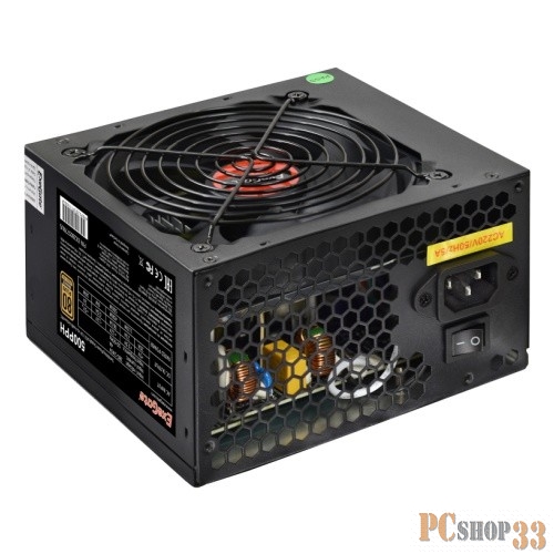 Блок питания 500W ExeGate 500PPH-OEM, 80+Bronze, ATX, black, APFC, 12cm, 24p, (4+4)p, 5*SATA, 3*IDE