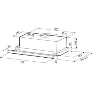 Вытяжка Krona Kamilla slim 500 INOX/INOX нерж. сталь