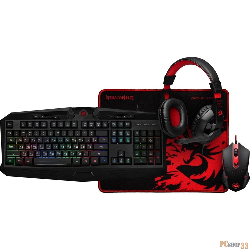 Игровой набор S101-BA Мышь + Клавиатура + Гарнитура + коврик Redragon