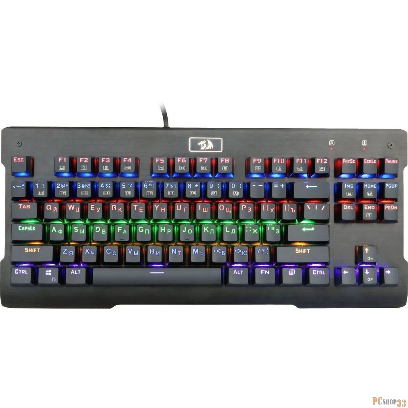 Клавиатура механическая Visnu RU,Rainbow,Full Anthi-Ghost Redragon