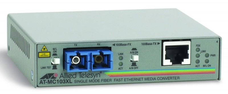 Медиаконвертер Allied Telesis AT-MC103XL-60 100TX RJ-45 to 100FX single-mode fiber SC
