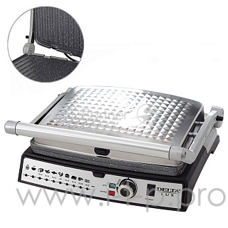 Гриль-пресс электрический DELTA LUX DL-054 нерж: 2200 Вт,съемные панели 30*23см(4) ТУРЦИЯ