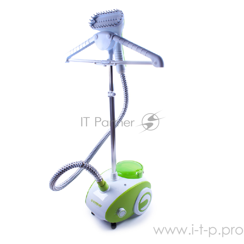 Отпариватель ENDEVER ODYSSEY Q-3 белый/зеленый, Мощность 1800 Вт, Производительность пара 50 г/мин, макс. температура пара 103, объем резервуара 2 л, готовность к работе 60 сек, время непрерывной работы 60 мин, длина шнура 1,7 м, регулировка мощности