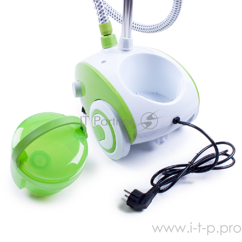 Отпариватель ENDEVER ODYSSEY Q-3 белый/зеленый, Мощность 1800 Вт, Производительность пара 50 г/мин, макс. температура пара 103, объем резервуара 2 л, готовность к работе 60 сек, время непрерывной работы 60 мин, длина шнура 1,7 м, регулировка мощности