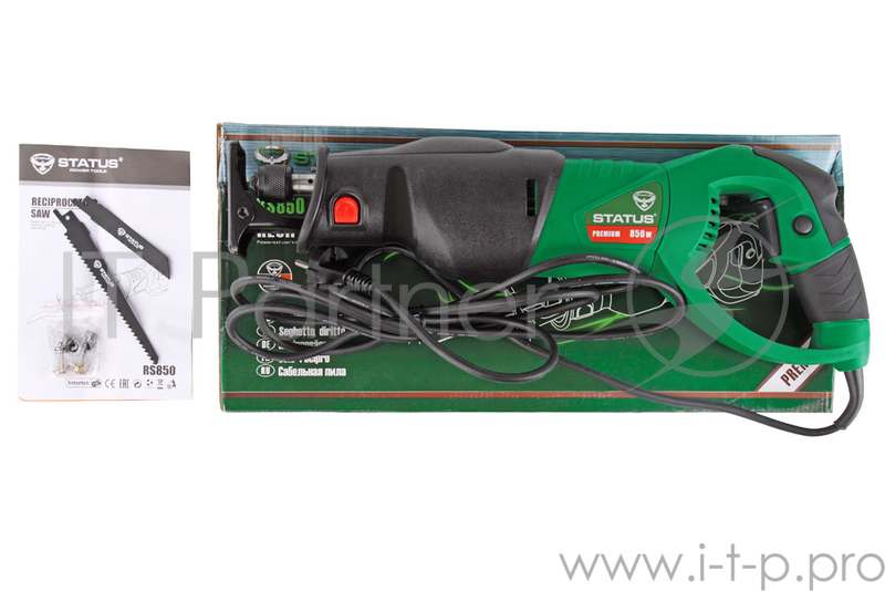 Пила сабельная STATUS RS850 850Вт 800-3000ход/мин длина хода 24мм max глубина210мм