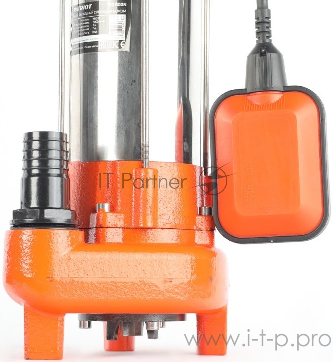 Насос дренажный PATRIOT FQ500 N, С НОЖОМ, д/грязной воды, корпус - чугун. 500 Вт, 8000 л/час., шт