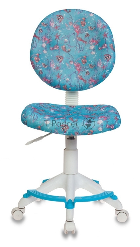 Кресло детское Бюрократ KD-W6-F/AQUA голубой марки сетка (пластик белый)