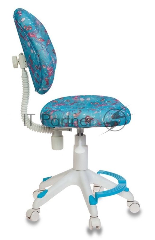 Кресло детское Бюрократ KD-W6-F/AQUA голубой марки сетка (пластик белый)