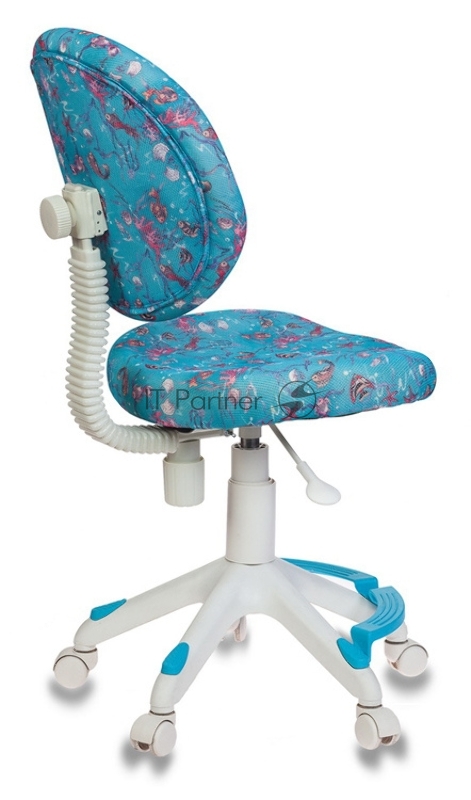 Кресло детское Бюрократ KD-W6-F/AQUA голубой марки сетка (пластик белый)