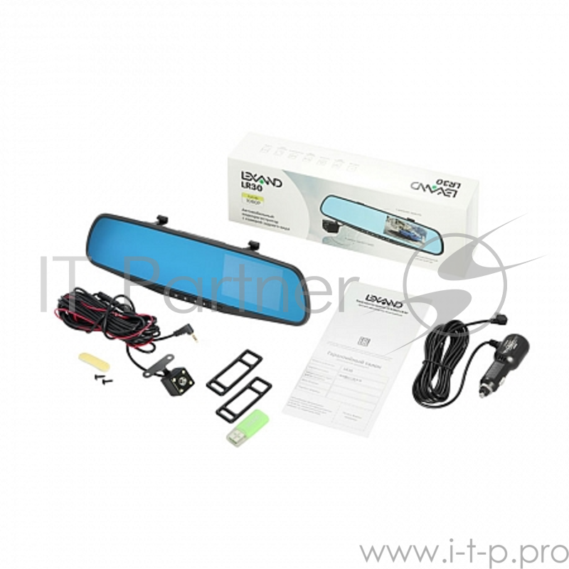 Автомобильный видеорегистратор LEXAND LR30 с камерой заднего вида 3.5/1920x1080/угол обзора 140°