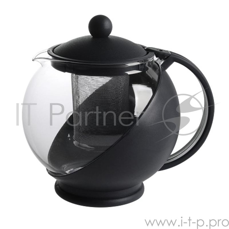 Чайник заварочный PROMO PR-K801 черный, 0,75л, термостойкий пластик, жаропрочное стекло