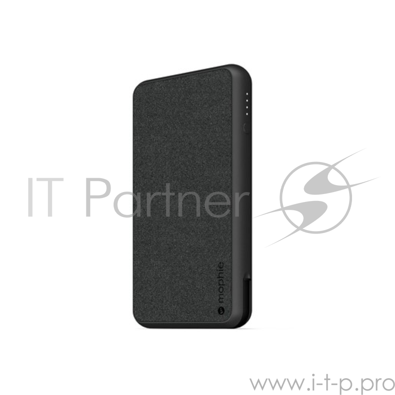 Mophie Powerstation Plus XL Внешний портативный аккумулятор. Емкость аккумулятора 10000 МаЧ. Кабель 2в1 Micro USB и Lightning. Цвет черный.
