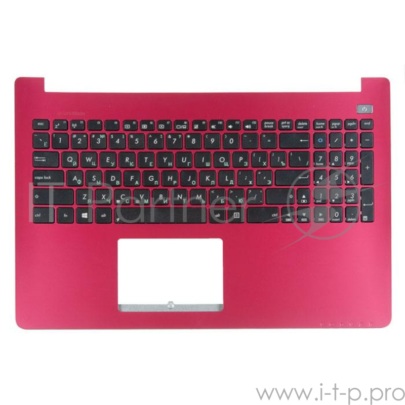 клавиатура для ноутбука Asus X502CA-1C с топкейсом, бордовая панель, черные кнопки